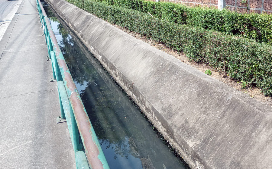Conveyance channel lined with concrete
