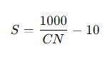 Curve number equation